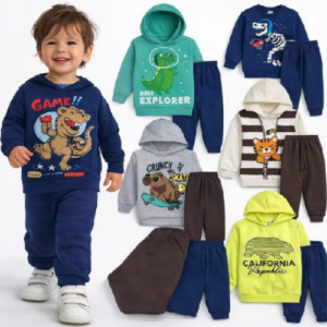 Kit 6 Peças 3 Conjunto Moletom Menino Infantil Inverno