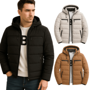 Jaqueta Puffer Masculina Bobojaco Forrada Com Capuz