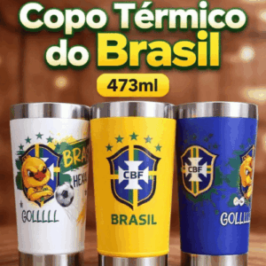 Copo Térmico 473ml Brasil Com Abridor Integrado