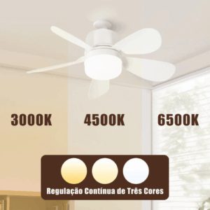 Ventilador de Teto com Luz Quente e Fria e Controle