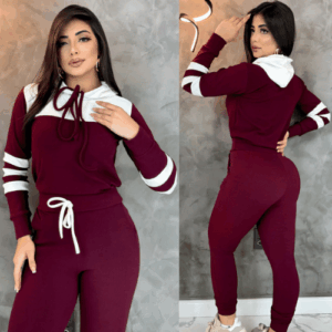 Conjunto Feminino Inverno com Capuz