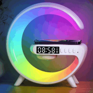 Caxinha de Som G-Speaker Com Relógio Luminária Bluetooth